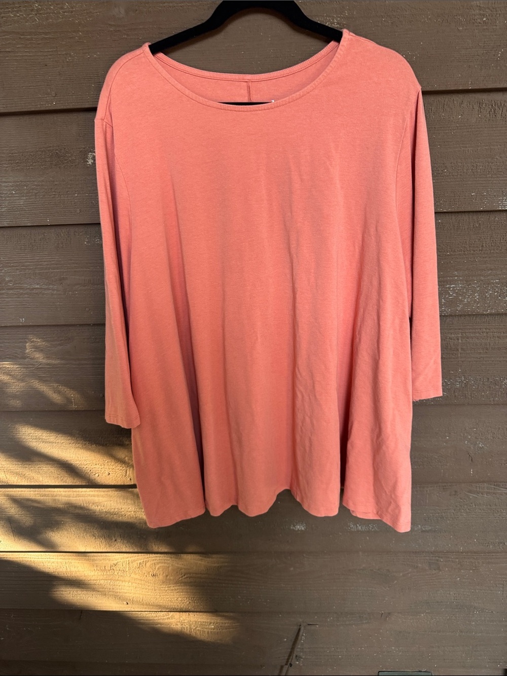 D&Co Relaxed Scoop-Neck Tunic in Dark Peach size 3XL